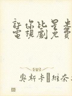 许你比星光美丽电视剧免费观看封面