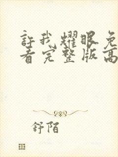 许我耀眼免费观看完整版高清电视剧