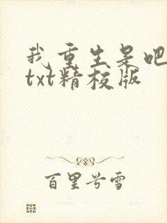 我重生是吧程逐txt精校版封面