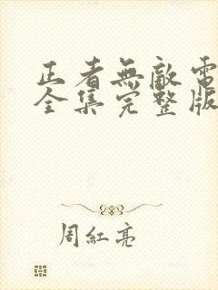 正者无敌电视剧全集完整版免费封面