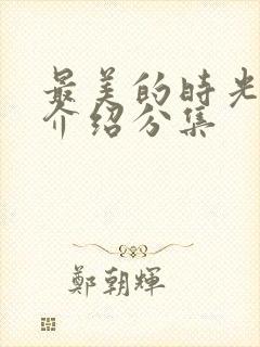 最美的时光剧情介绍分集封面