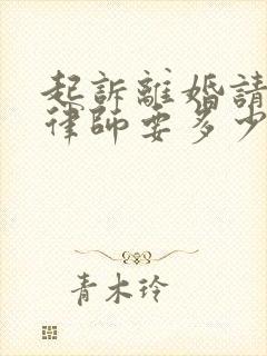 起诉离婚请一个律师要多少钱