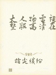 大人物电视剧完整版高清在线观看