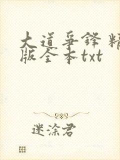大道争锋 精校版全本txt