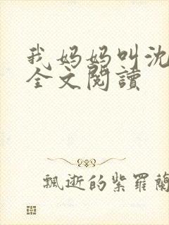 我妈妈叫沈绣琴全文阅读