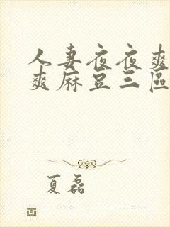 人妻夜夜爽天天爽麻豆三区