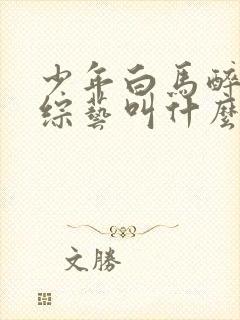 少年白马醉春风综艺叫什么