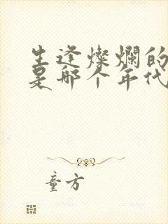 生逢灿烂的日子是哪个年代封面