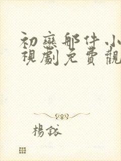 初恋那件小事电视剧免费观看全集封面