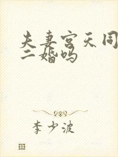 夫妻宫天同代表二婚吗