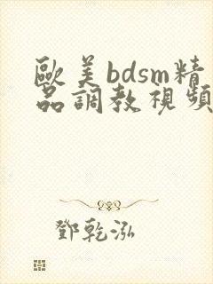 欧美bdsm精品调教视频