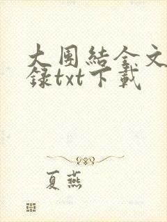 大团结全文阅读录txt下载