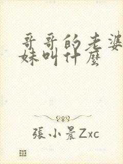 哥哥的老婆的妹妹叫什么