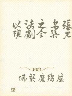 以法之名张译电视剧全集免费观看高清封面