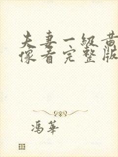 夫妻一级黄色录像看完整版封面