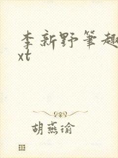 李新野笔趣阁txt