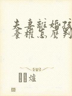 夫妻离婚孩子抚养权怎么判定 一方出轨