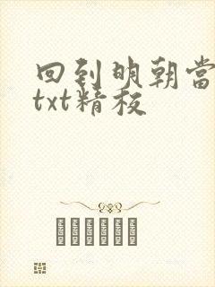 回到明朝当王爷txt精校