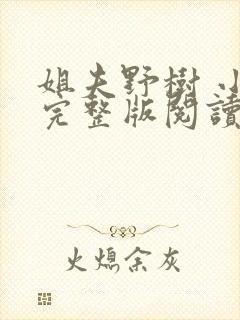 姐夫野树 小说完整版阅读全文