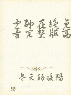 少帅在线免费观看完整版高清