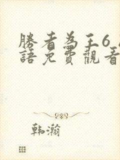 胜者为王6 国语免费观看