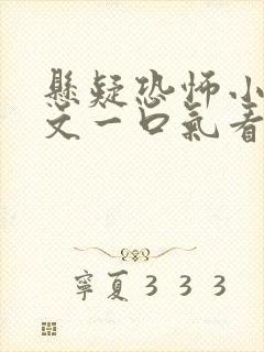 悬疑恐怖小说推文一口气看完封面