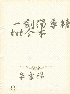 一剑独尊精校版txt全本