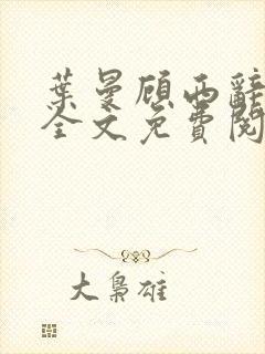 叶曼顾西辞小说全文免费阅读