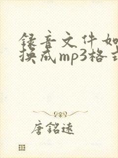 录音文件如何转换成mp3格式