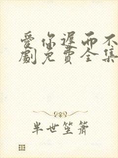 爱你迟而不晚短剧免费全集免费播放