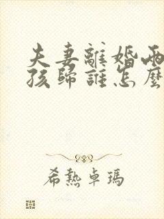 夫妻离婚两个小孩归谁怎么判封面