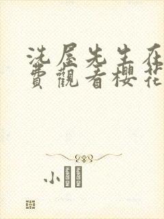 洗屋先生在线免费观看樱花动漫