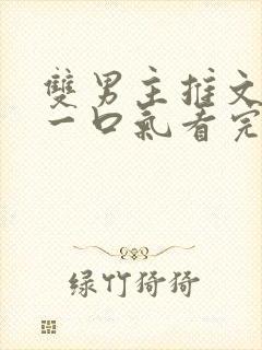 双男主推文小说一口气看完