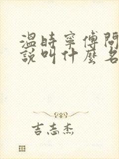 温时宁傅问舟小说叫什么名字