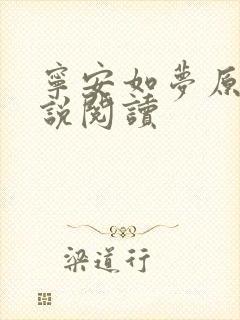 宁安如梦原著小说阅读