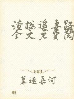 渣总追妻路漫漫全文免费阅读