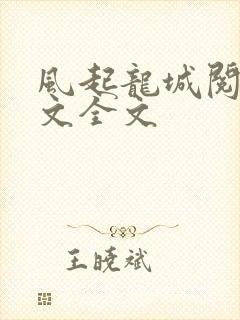 风起龙城阅读全文全文