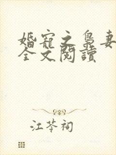 婚宠之枭妻霸爱全文阅读封面