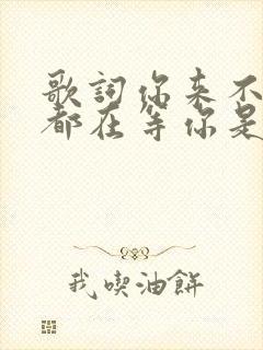 歌词你来不来我都在等你是哪首歌