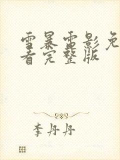 雪暴电影免费观看完整版封面