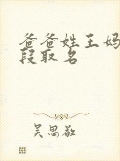 爸爸姓王妈妈姓段取名