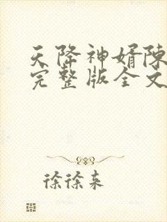 天降神婿陈黄皮完整版全文免费阅读