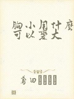 胸小用什么办法可以变大