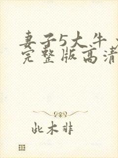 妻子5大牛免费完整版高清韩剧