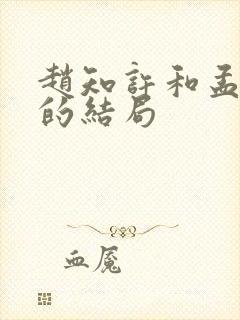 赵知许和孟文慎的结局封面