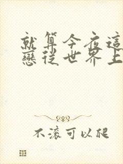 就算今夜这份爱恋从世界上消失