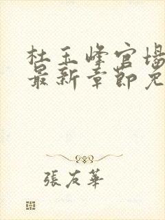 杜玉峰官场小说最新章节免费阅读