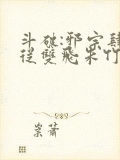 斗破:邪宗肆虐从双飞朱竹清