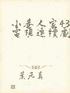小巷人家43集电视连续剧