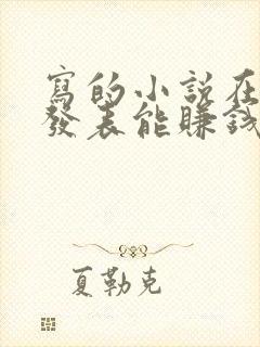 写的小说在哪里发表能赚钱